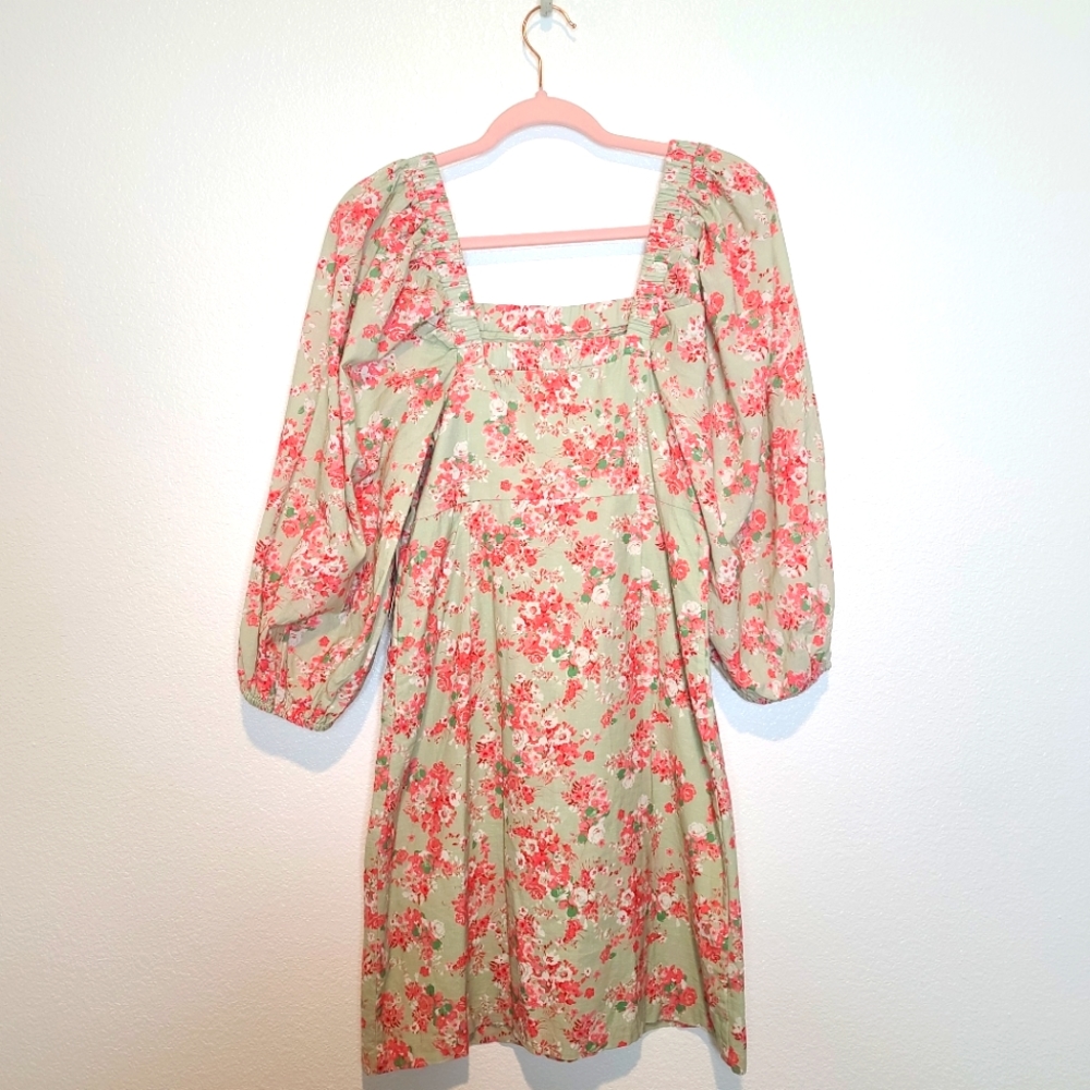 Anthropologie Forever That Girl Floral Puff Sleeves Dress - Picture 9 of 12